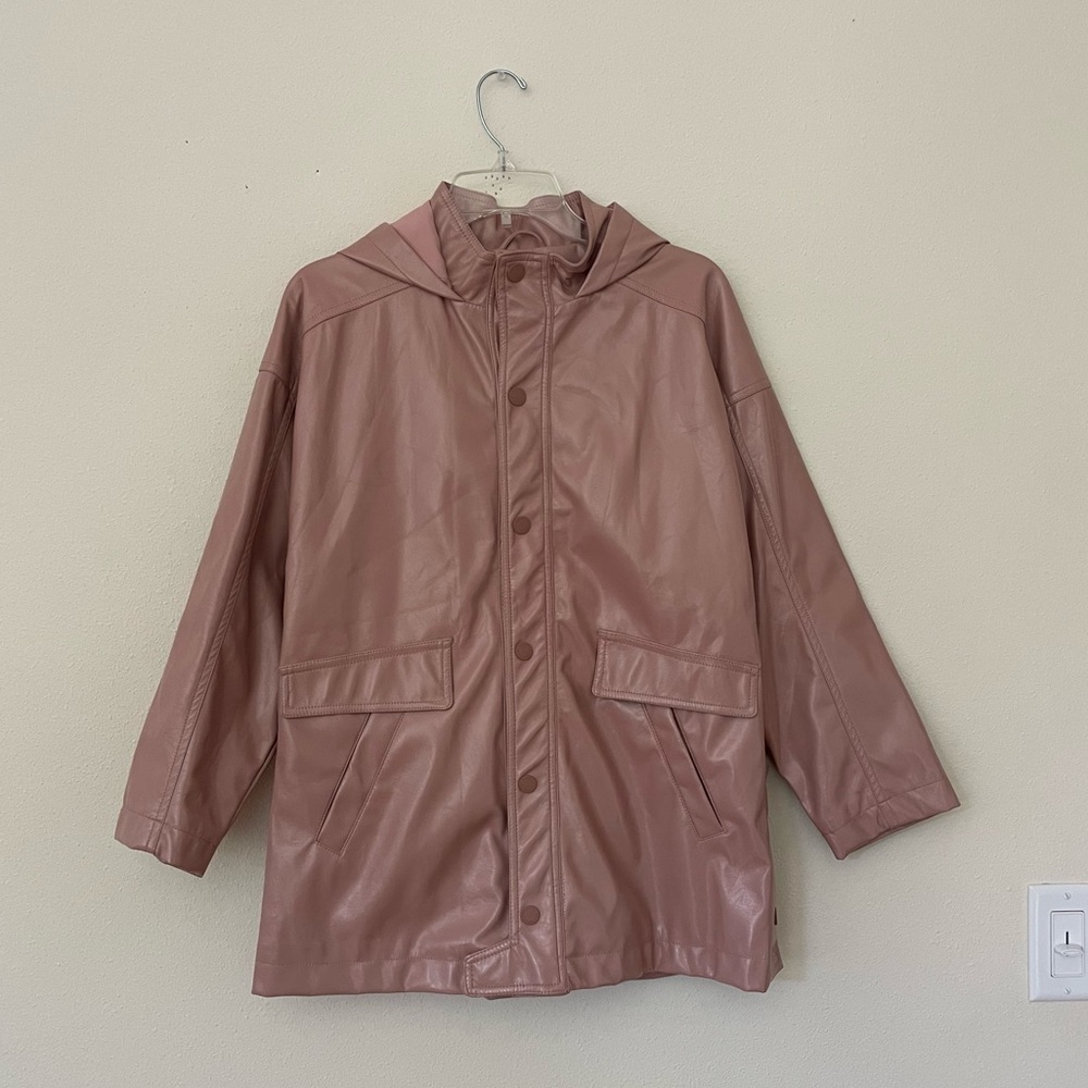 🌷 Zara Girls’ Mauve Hooded Raincoat #12